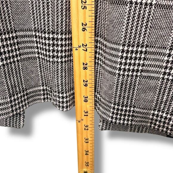 Love Tree Women's S Houndstooth Black White Open Front Long Jacket Coat - Picture 4 of 6